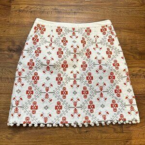 Maeve Anthropologie embroidered skirt